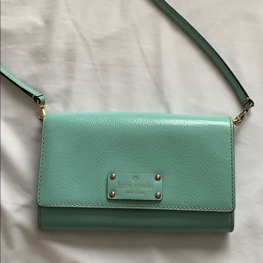 Kate Spade mint wallet crossbody bag (w/ dust bag)